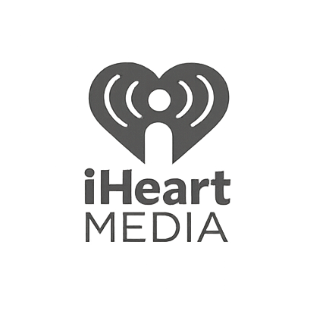 Gray 'iHeart Media' logo on a white background