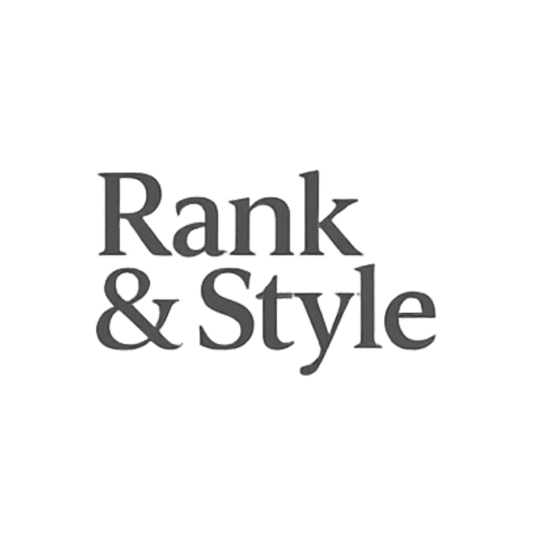 Gray 'Rank & Style' logo on a white background
