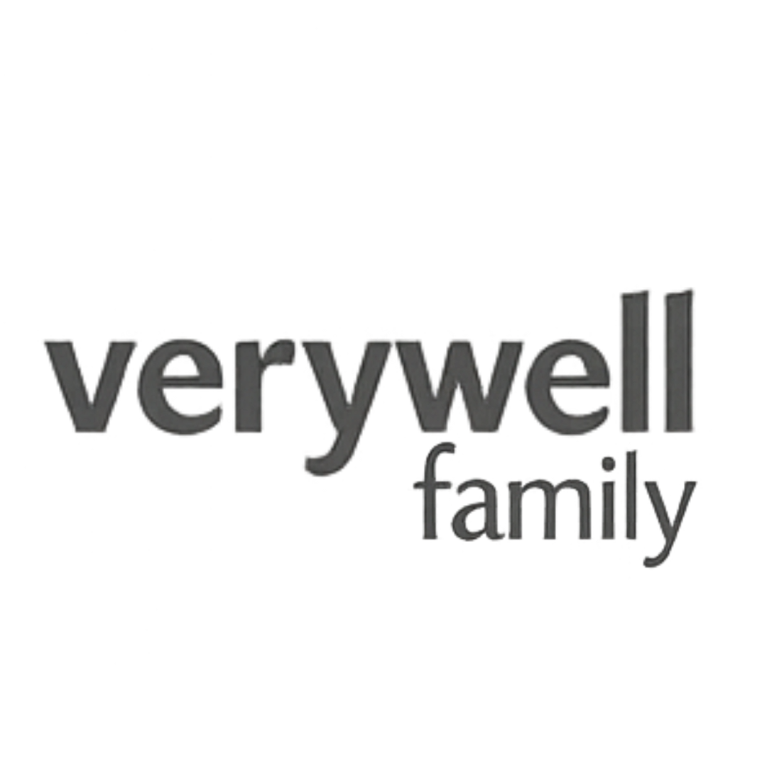 Gray 'verywell family' logo on a white background
